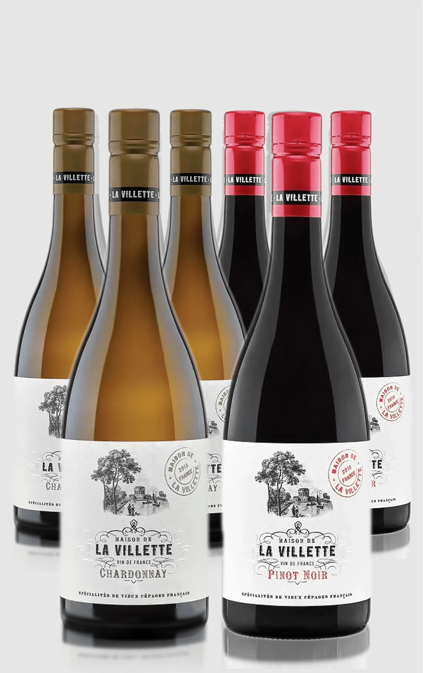 Smagekasse med La Villette Chardonnay og Pinot Noir 2022